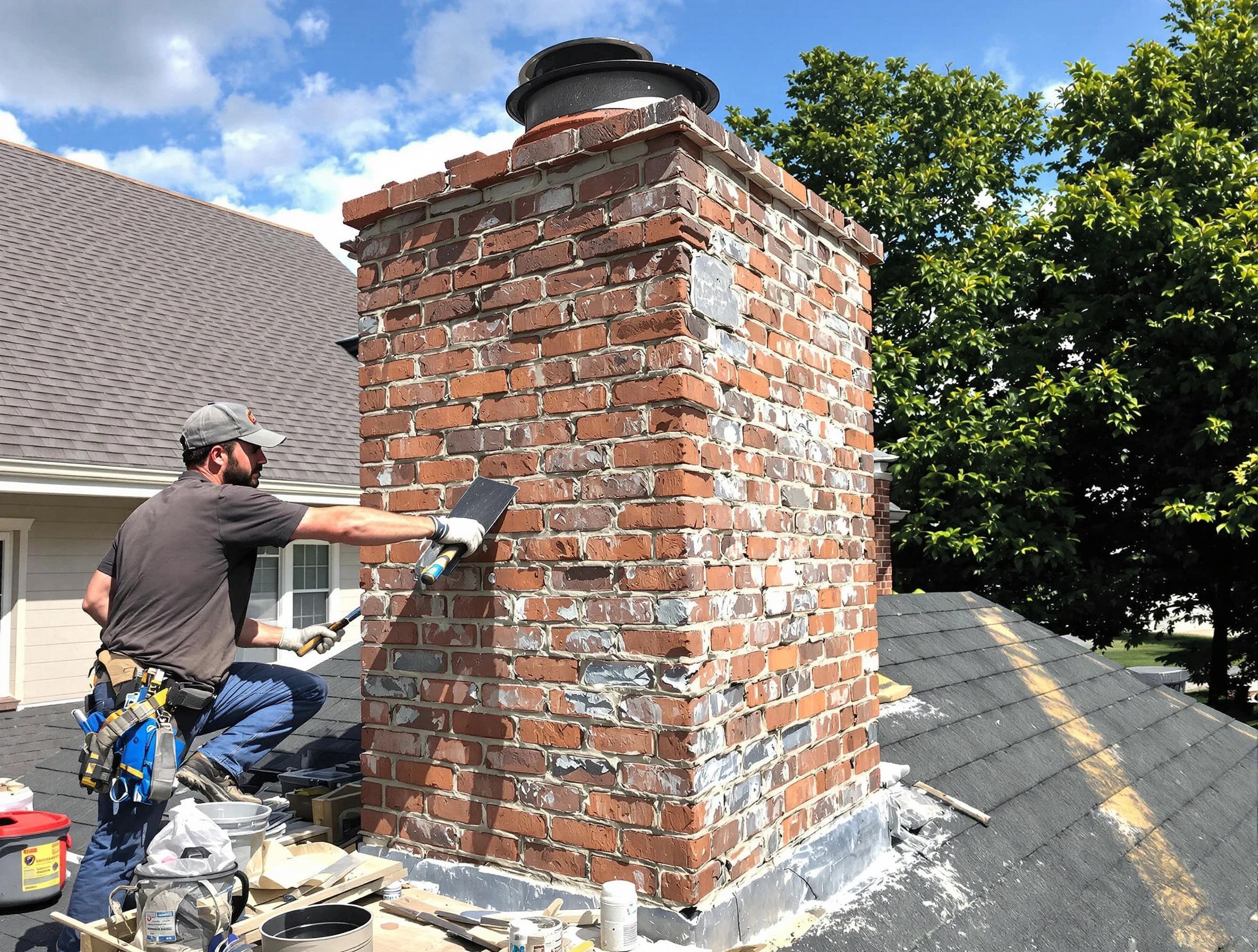 Completed chimney rebuild by New City Chimney Sweep in New City, NY