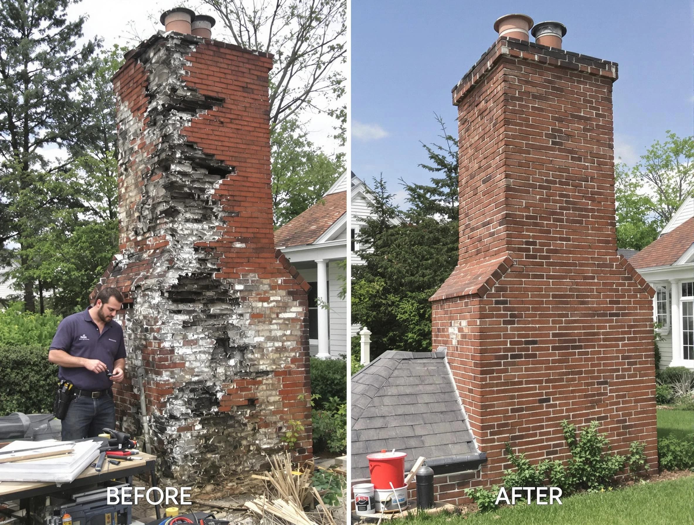 New City Chimney Sweep performing a full chimney restoration in New City, NY
