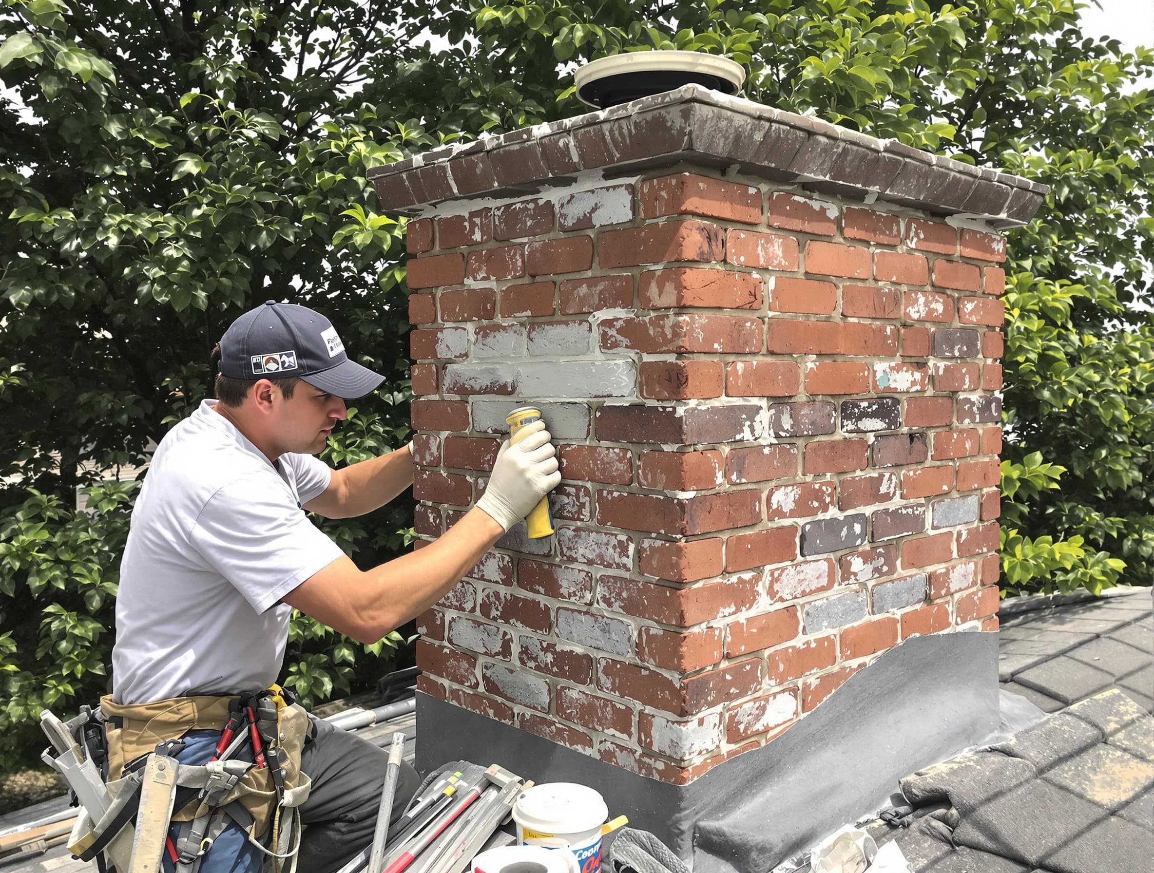New City Chimney Sweep restoring an aging chimney in New City, NY