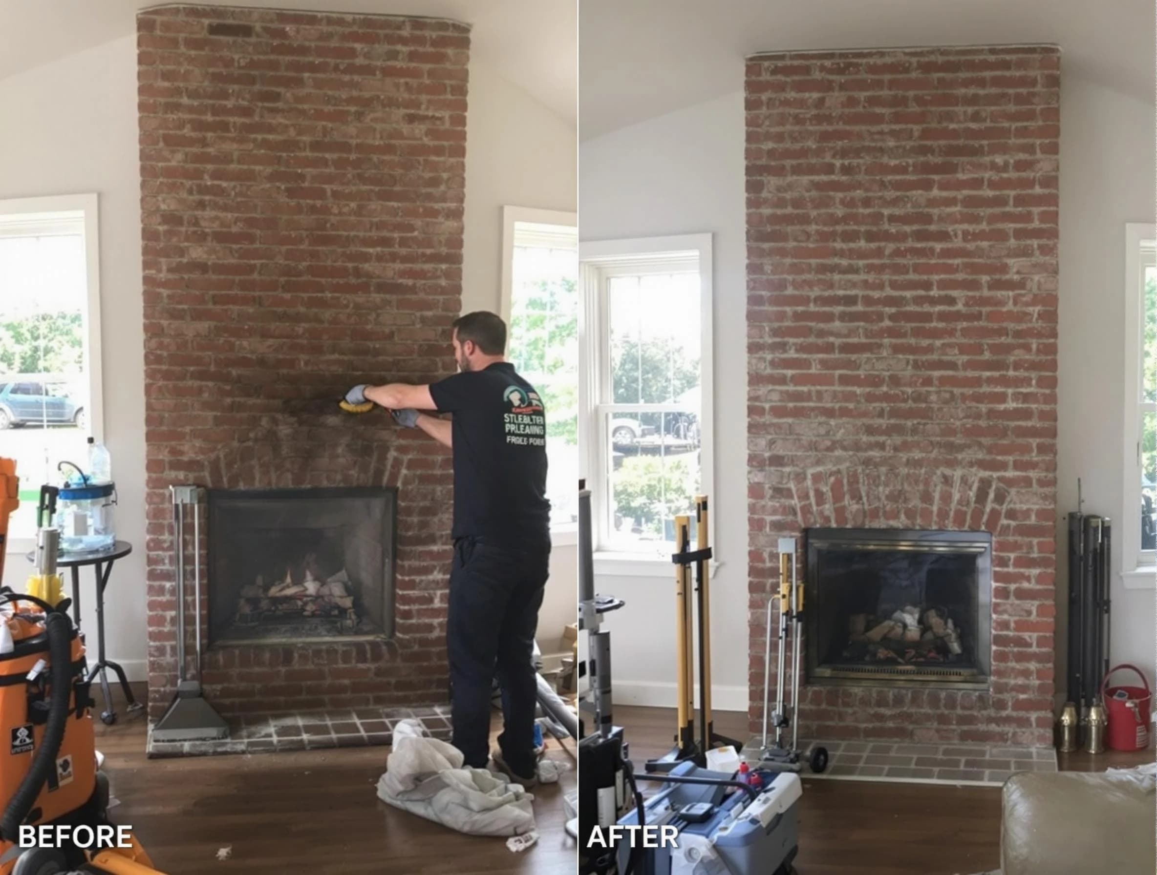 Finished chimney sweeping service by New City Chimney Sweep in New City, NY