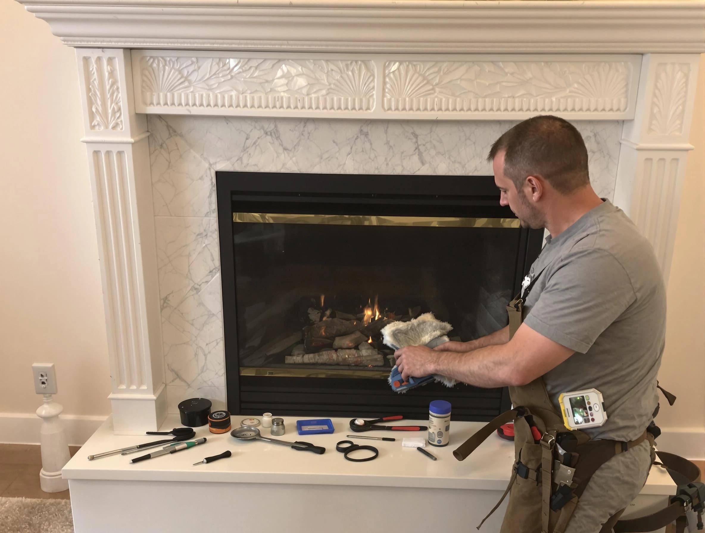New City Chimney Sweep performing fireplace maintenance in New City, NY