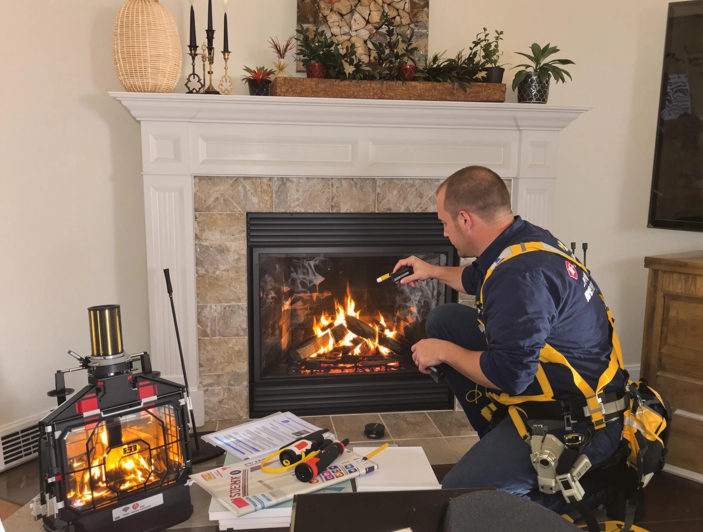 Safety-focused fireplace inspection by New City Chimney Sweep in New City, NY