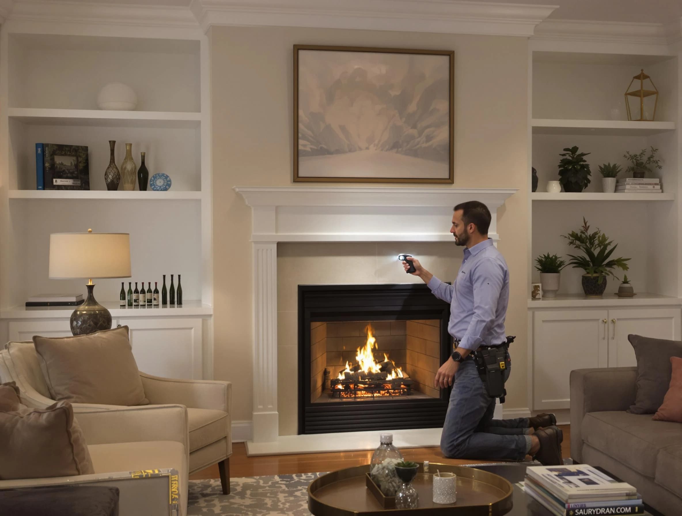 New City Chimney Sweep conducting a fireplace safety inspection in New City, NY