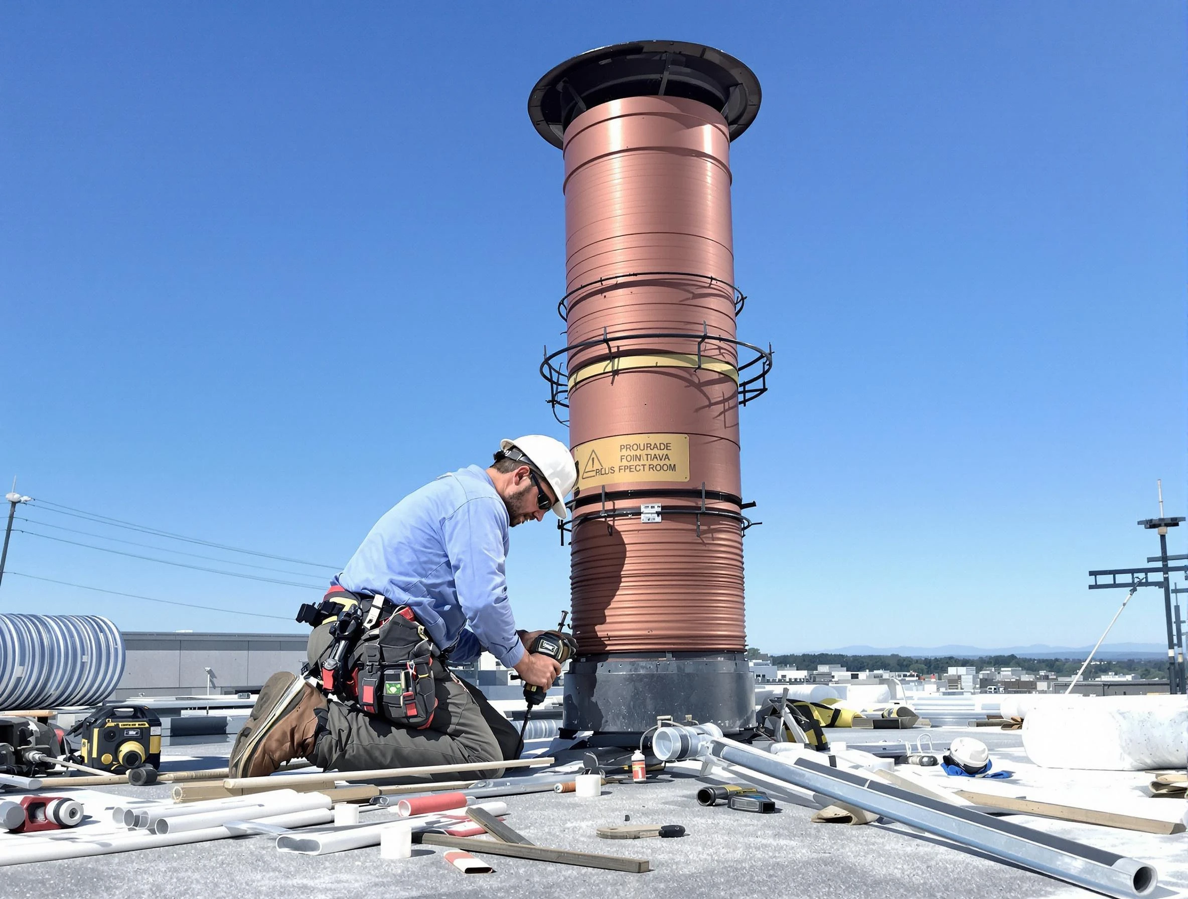 Installed chimney liner by New City Chimney Sweep in New City, NY