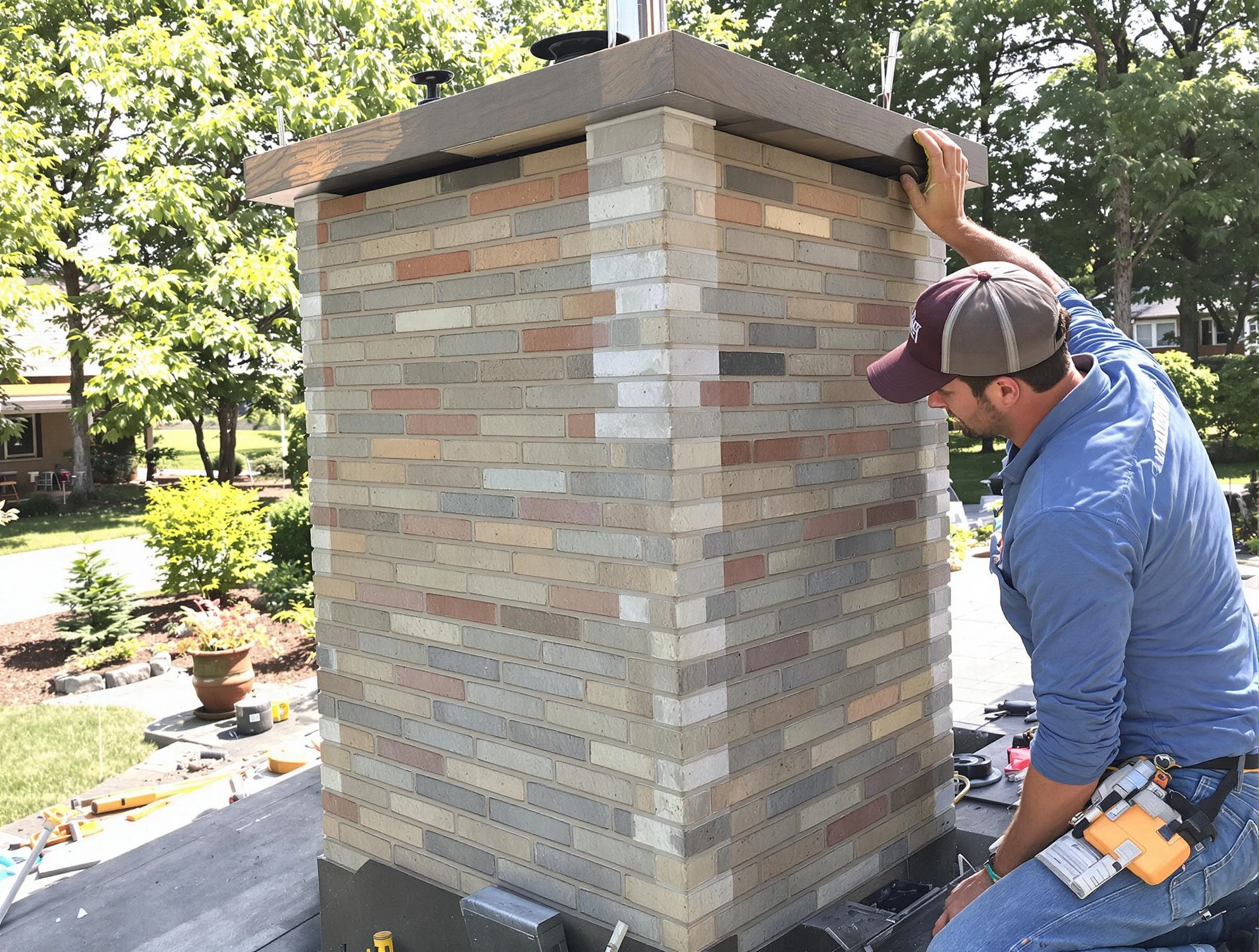 New City Chimney Sweep completing a modern chimney remodel in New City, NY