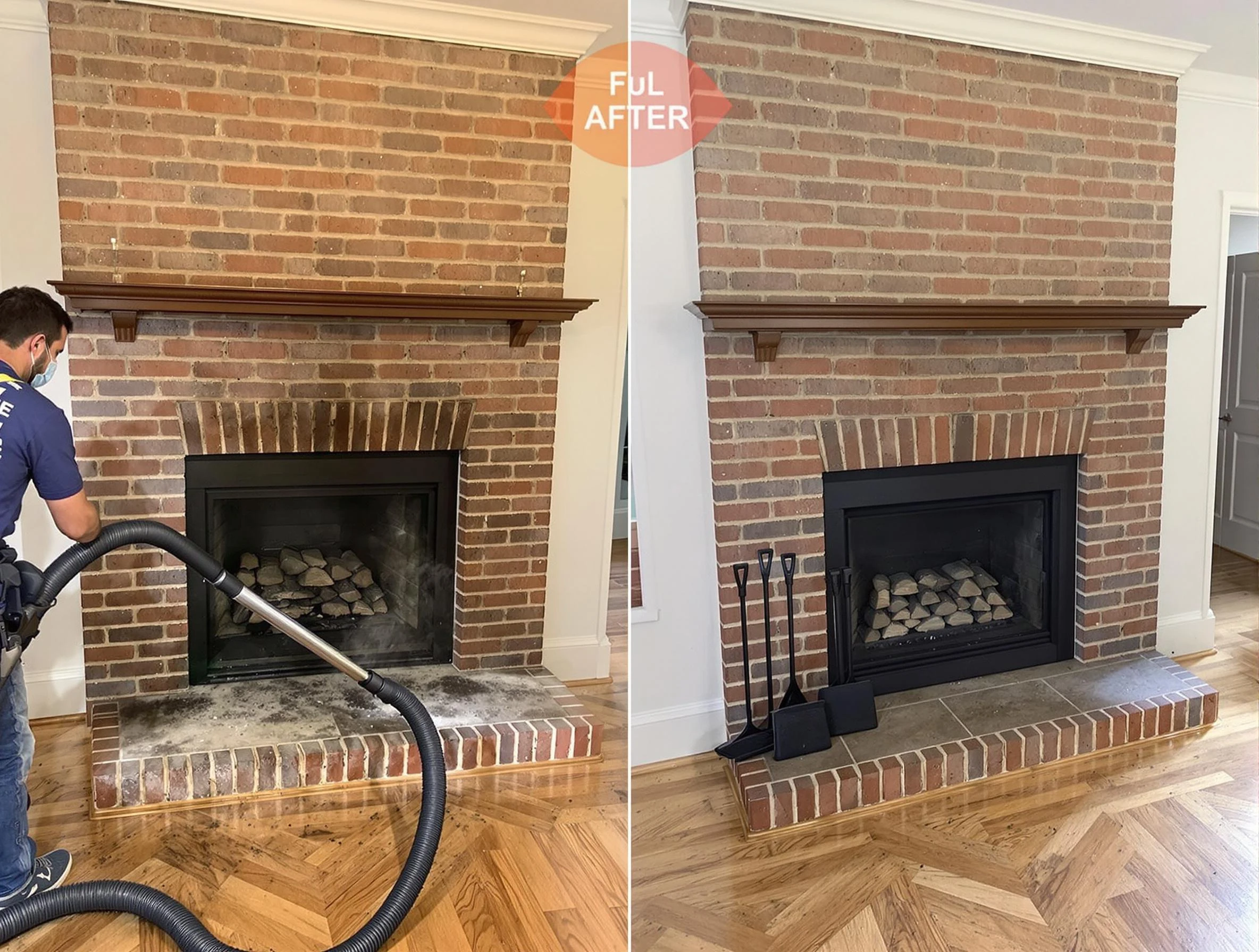 New City Chimney Sweep carefully sanitizing a fireplace in New City, NY