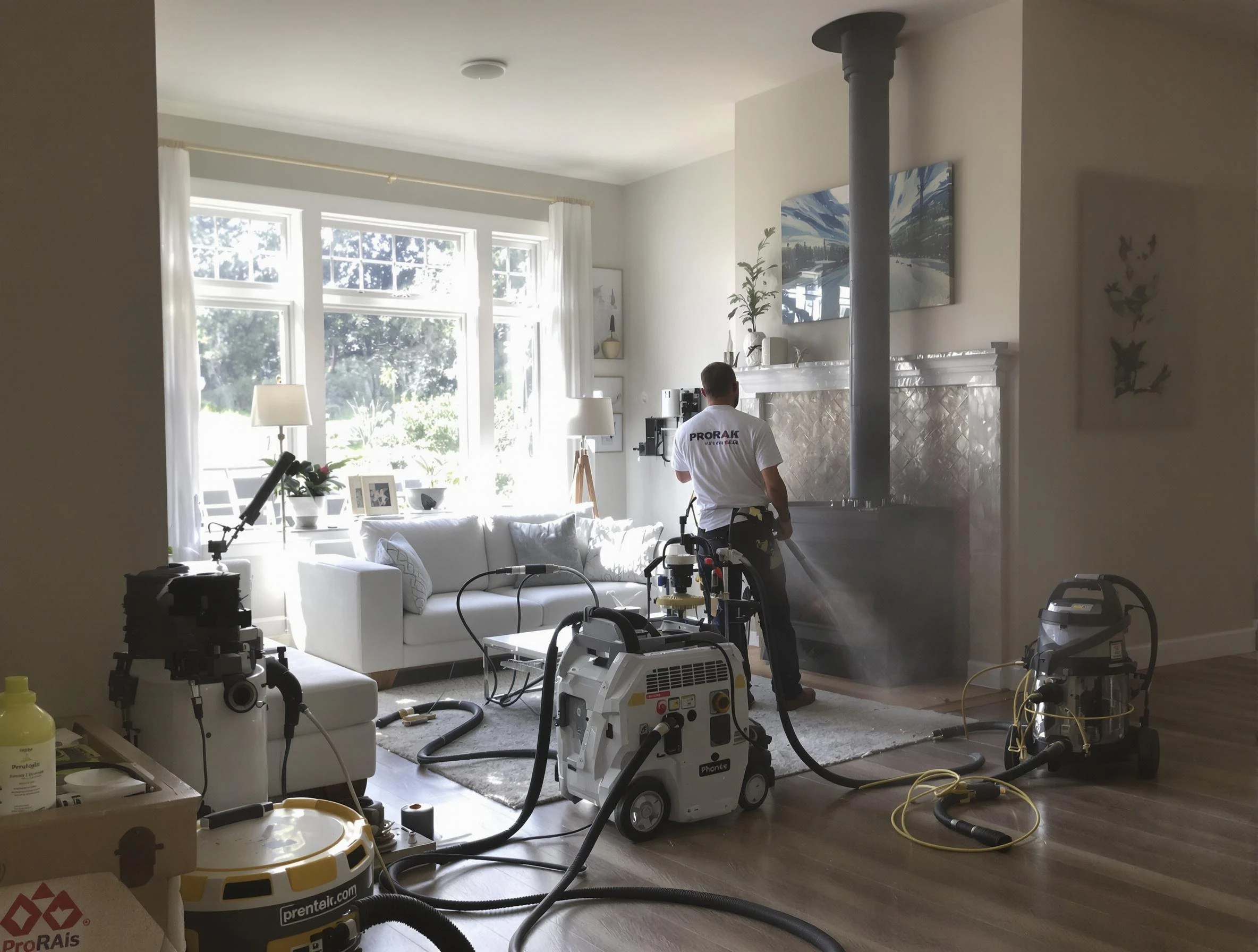 Soot removal service by New City Chimney Sweep for a fireplace in New City, NY